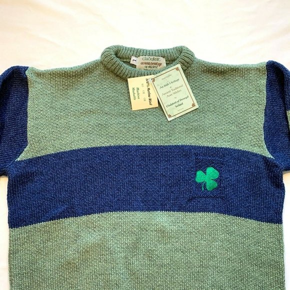 NWT Vintage Cladyknit Donegal Irish Sweater L Merino Wool Hand Finish Fisherman‎ - Picture 5 of 12